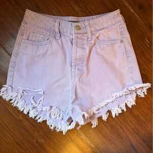 Wild Fable Lavender Frayed Hem Jean Shorts